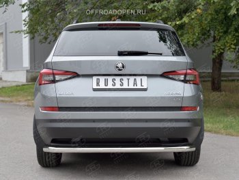16 999 р. Защита заднего бампера (Ø63 мм, нержавейка) SLITKOFF Skoda Kodiaq NU7 дорестайлинг (2017-2021)  с доставкой в г. Вологда. Увеличить фотографию 3