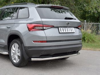 16 999 р. Защита заднего бампера (Ø63 мм, нержавейка) SLITKOFF Skoda Kodiaq NU7 дорестайлинг (2017-2021)  с доставкой в г. Вологда. Увеличить фотографию 4