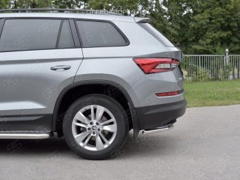 13 849 р. Защита заднего бампера (Ø42 мм, уголки, нержавейка) SLITKOFF Skoda Kodiaq NU7 дорестайлинг (2017-2021)  с доставкой в г. Вологда. Увеличить фотографию 2