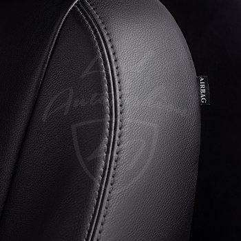 7 199 р. Чехлы для сидений Lord Autofashion Турин Ромб (экокожа) Skoda Octavia A5 дорестайлинг универсал (2004-2008) (Черный, вставка черная, строчка черная)  с доставкой в г. Вологда. Увеличить фотографию 4
