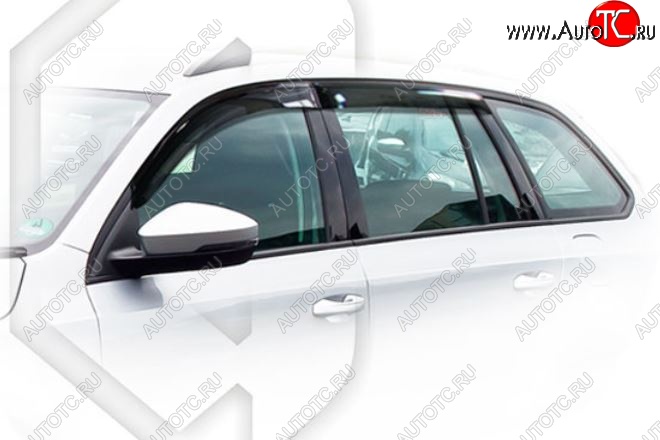 2 079 р. Дефлектора окон CA-Plastic  Skoda Octavia  A7 (2012-2017) дорестайлинг универсал (Classic полупрозрачный, Без хром.молдинга)  с доставкой в г. Вологда