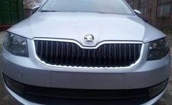 2 569 р. Сетка (для комплектации Ambition, Elegance) на бампер Russtal (черная) Skoda Octavia A7 дорестайлинг лифтбэк (2012-2017)  с доставкой в г. Вологда. Увеличить фотографию 4