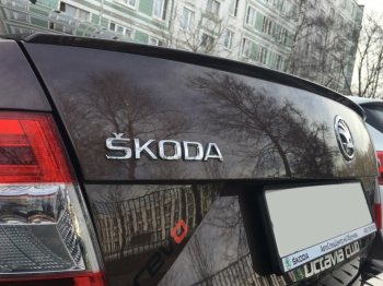 3 399 р. Лип спойлер АВТОКРАТ Skoda Octavia A7 дорестайлинг лифтбэк (2012-2017) (Неокрашенный)  с доставкой в г. Вологда. Увеличить фотографию 4