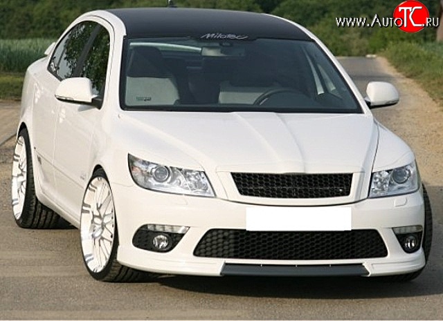 3 699 р. Решётка радиатора RS Style Skoda Octavia A5 рестайлинг универсал (2008-2013) (Алюминиевая черная сетка, Неокрашенная)  с доставкой в г. Вологда