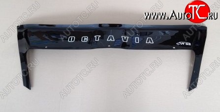 999 р. Дефлектор капота (с клыками) Russtal Skoda Octavia A5 дорестайлинг универсал (2004-2008)  с доставкой в г. Вологда