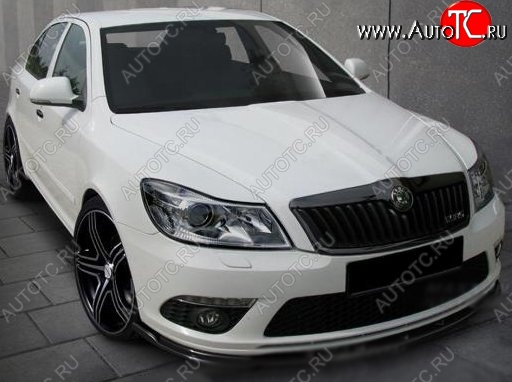 6 699 р. Накладка на передний бампер RS Skoda Octavia A5 рестайлинг универсал (2008-2013) (Неокрашенная)  с доставкой в г. Вологда