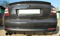2 299 р. Накладка на задний бампер CT v2 Skoda Octavia A5 рестайлинг универсал (2008-2013) (Неокрашенная)  с доставкой в г. Вологда. Увеличить фотографию 2