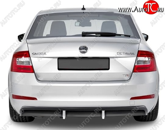 5 999 р. Накладка на задний бампер CT Skoda Octavia A7 дорестайлинг лифтбэк (2012-2017) (Неокрашенная)  с доставкой в г. Вологда
