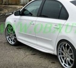6 249 р. Пороги накладки CT Skoda Rapid NH3 дорестайлинг лифтбэк (2012-2017) (Неокрашенные)  с доставкой в г. Вологда. Увеличить фотографию 3