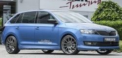 9 649 р. Пороги накладки R-Style Skoda Rapid NH3 дорестайлинг лифтбэк (2012-2017) (Неокрашенные)  с доставкой в г. Вологда. Увеличить фотографию 2