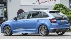9 649 р. Пороги накладки R-Style Skoda Rapid NH3 дорестайлинг лифтбэк (2012-2017) (Неокрашенные)  с доставкой в г. Вологда. Увеличить фотографию 3