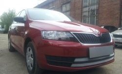 2 399 р. Сетка на бампер Russtal (хром) Skoda Rapid NH1 хэтчбэк дорестайлинг (2012-2017)  с доставкой в г. Вологда. Увеличить фотографию 3