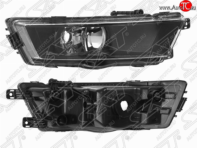 1 599 р. Правая противотуманная фара (чёрная) SAT Skoda Rapid NH3 дорестайлинг лифтбэк (2012-2017)  с доставкой в г. Вологда