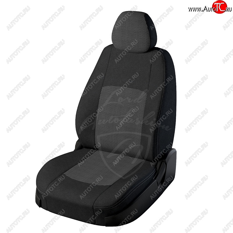 5 999 р. Чехлы для сидений (Active) Lord Autofashion Турин (жаккард, сплошная спинка) Skoda Rapid NH3 дорестайлинг лифтбэк (2012-2017) (Черный, вставка Тома серый)  с доставкой в г. Вологда