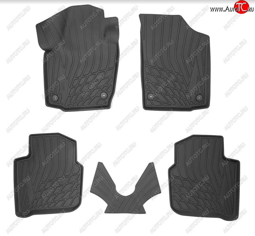 2 369 р. Коврики салона Norplast 3D Skoda Rapid NH3 дорестайлинг лифтбэк (2012-2017) (Цвет: черный)  с доставкой в г. Вологда