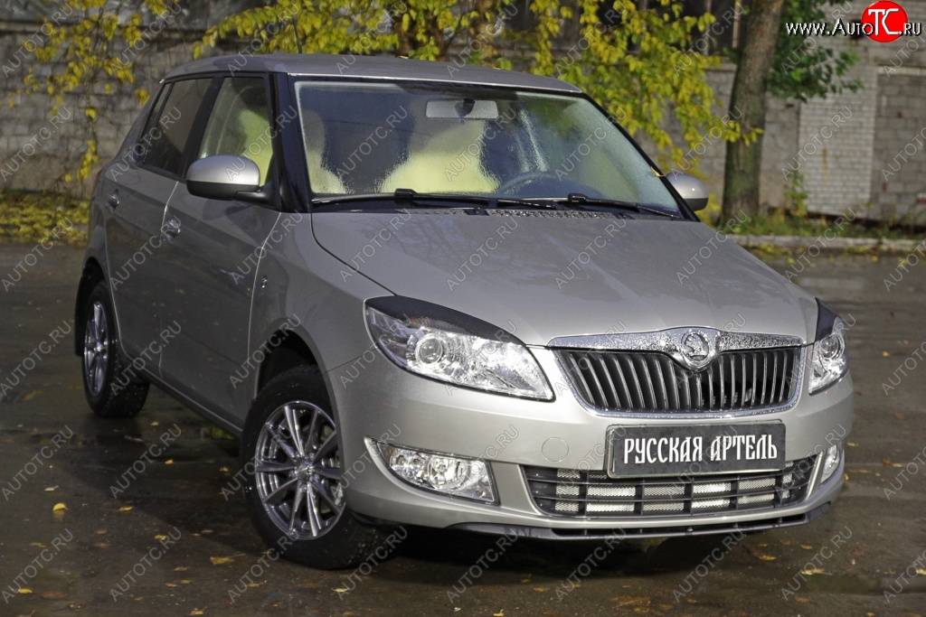 1 269 р. Реснички на фары RA Skoda Roomster 5J дорестайлинг (2006-2010) (Неокрашенные)  с доставкой в г. Вологда