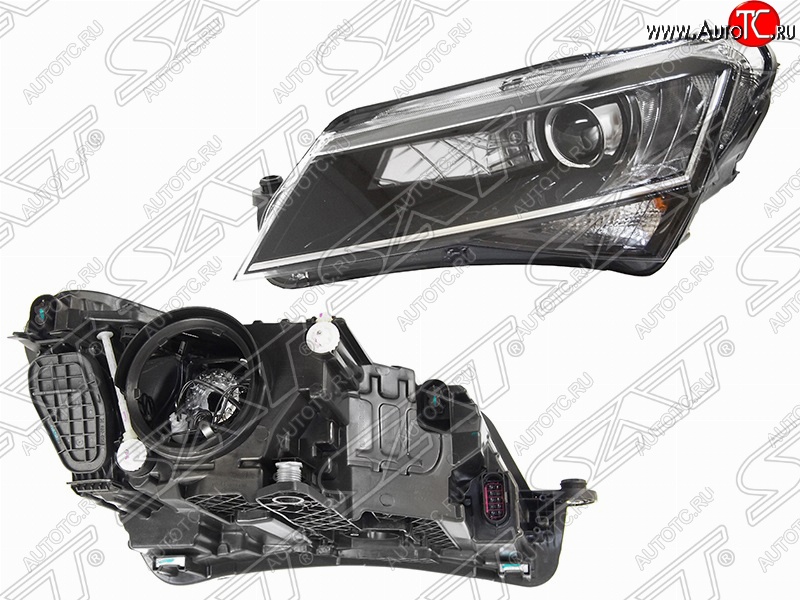 11 699 р. Левая фара SAT Skoda Superb B8 (3V) лифтбэк дорестайлинг (2015-2019)  с доставкой в г. Вологда