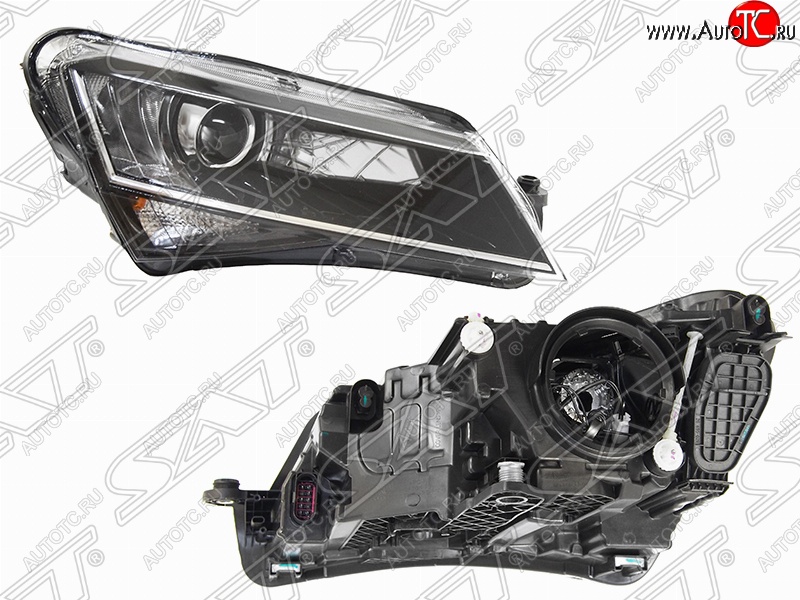 10 649 р. Правая фара SAT Skoda Superb B8 (3V) лифтбэк дорестайлинг (2015-2019)  с доставкой в г. Вологда