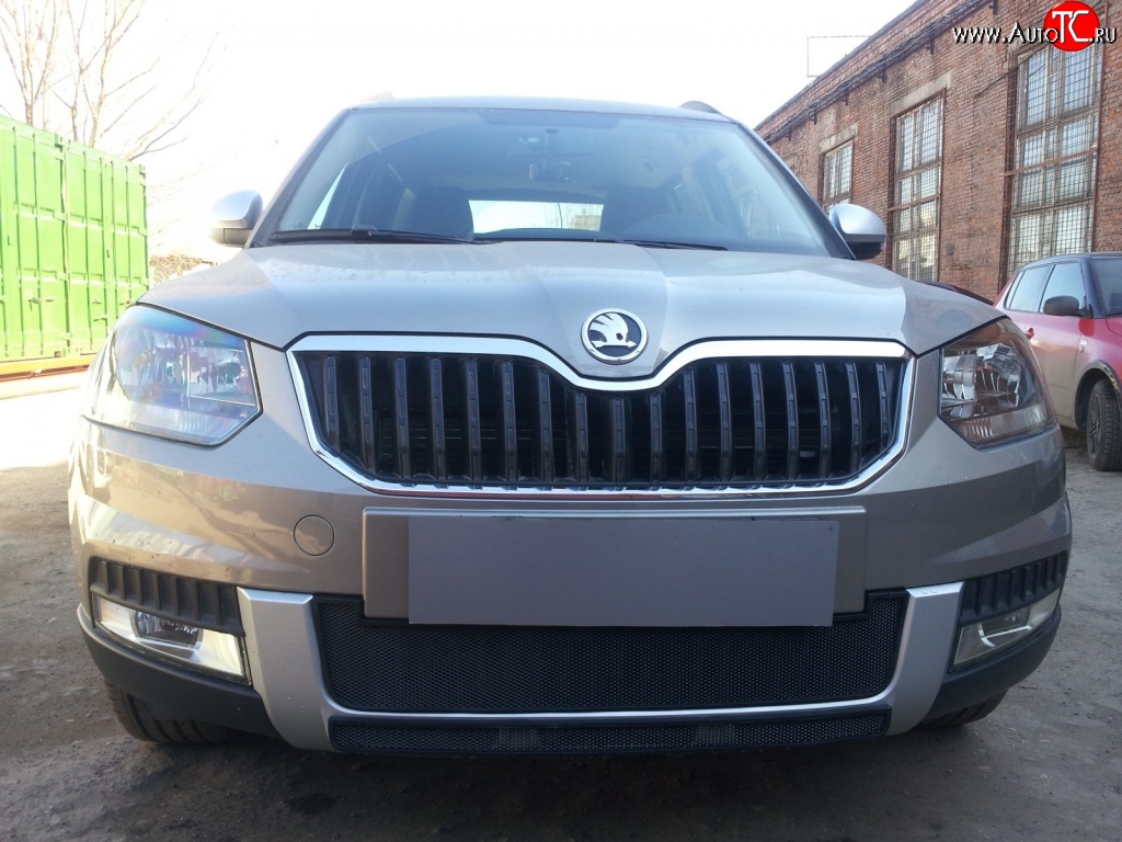 1 469 р. Сетка в решетку радиатора Russtal Skoda Yeti (2013-2018) (черная)  с доставкой в г. Вологда