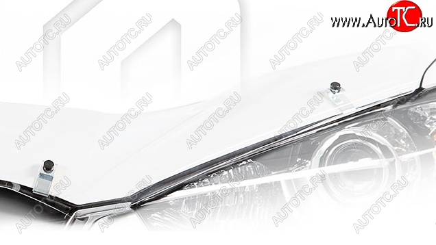 2 699 р. Дефлектор капота CA-Plastiс  SSANGYONG Actyon Sport (2012-2025) (Classic прозрачный, Без надписи)  с доставкой в г. Вологда
