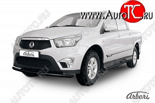 5 777 р. Защита переднего бампера Arbori SSANGYONG Actyon Sport (2012-2025)  с доставкой в г. Вологда