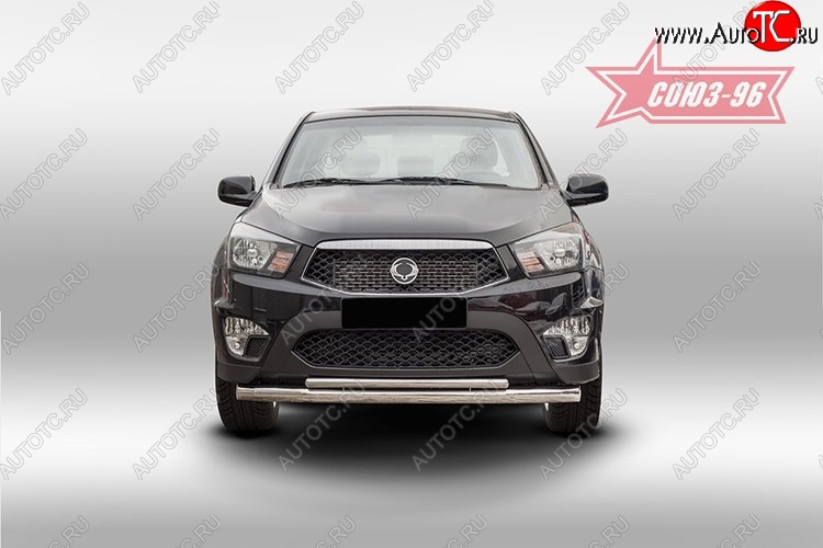 17 954 р. Защита переднего бампера двойная Souz-96 (d76/42) SSANGYONG Actyon Sport (2012-2025)  с доставкой в г. Вологда