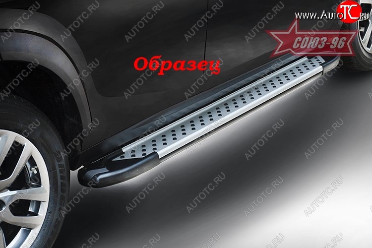 10 304 р. Пороги из алюминиевого профиля Souz-96 SSANGYONG Actyon Sport (2012-2025)  с доставкой в г. Вологда