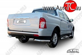 8 909 р. Защита заднего бампера Arbori SSANGYONG Actyon Sport (2012-2025)  с доставкой в г. Вологда
