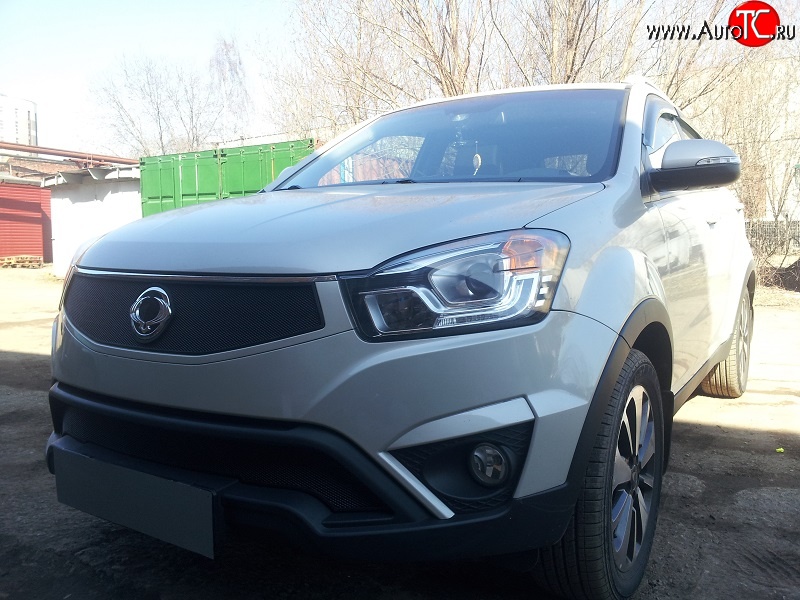 2 099 р. Нижняя сетка на бампер Russtal (черная) SSANGYONG Actyon рестайлинг (2013-2021)  с доставкой в г. Вологда