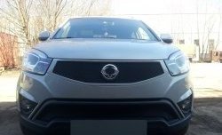 1 469 р. Сетка в решетку радиатора Russtal SSANGYONG Actyon рестайлинг (2013-2021) (черная)  с доставкой в г. Вологда. Увеличить фотографию 2