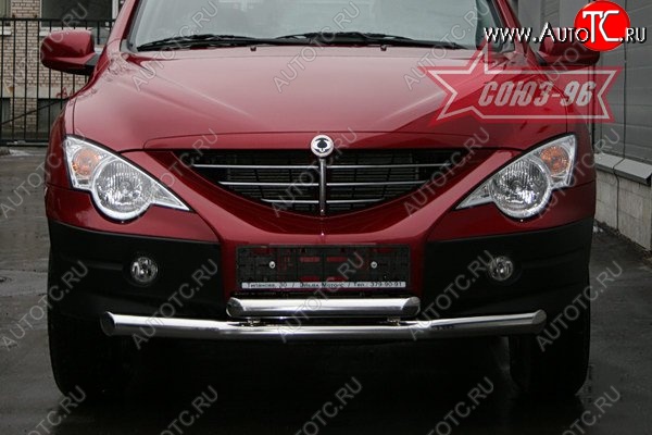 1 052 р. Защита переднего бампера двойная Souz-96 (d76/60) SSANGYONG Actyon 1 (2006-2010)  с доставкой в г. Вологда