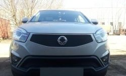 1 469 р. Нижняя сетка на бампер Russtal (черная) SSANGYONG Actyon рестайлинг (2013-2021)  с доставкой в г. Вологда. Увеличить фотографию 2
