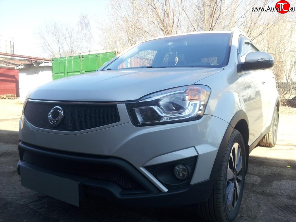 1 469 р. Нижняя сетка на бампер Russtal (черная) SSANGYONG Actyon рестайлинг (2013-2021)  с доставкой в г. Вологда