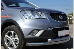 15 049 р. Защита переднего бампера (2 трубыØ76 и 42 мм, нержавейка) Russtal SSANGYONG Actyon дорестайлинг (2010-2013)  с доставкой в г. Вологда. Увеличить фотографию 2