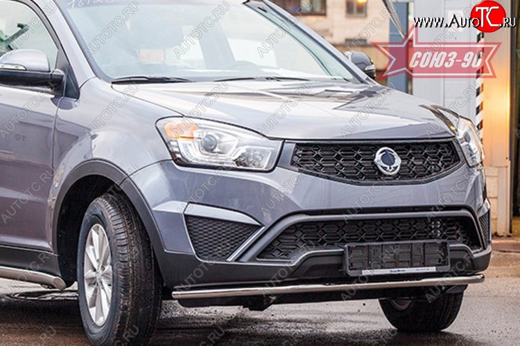 11 204 р. Защита переднего бампера одинарная рестайлинг Souz-96 (d42). SSANGYONG Actyon дорестайлинг (2010-2013)  с доставкой в г. Вологда