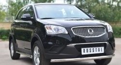 12 949 р. Одинарная защита переднего бампера диаметром 63 мм SLITKOFF SSANGYONG Actyon дорестайлинг (2010-2013)  с доставкой в г. Вологда. Увеличить фотографию 4