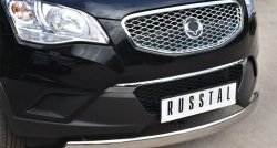 11 599 р. Защита переднего бампера (Ø75х42 мм, нержавейка) Russtal SSANGYONG Actyon дорестайлинг (2010-2013)  с доставкой в г. Вологда. Увеличить фотографию 2