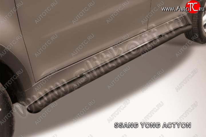 10 899 р. Защита порогов Slitkoff SSANGYONG Actyon дорестайлинг (2010-2013) (Цвет: серебристый)  с доставкой в г. Вологда