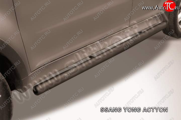 10 599 р. Защита порогов Slitkoff SSANGYONG Actyon дорестайлинг (2010-2013) (Цвет: серебристый)  с доставкой в г. Вологда