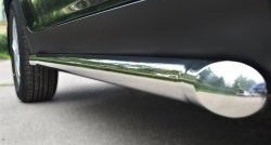 12 299 р. Защита порогов из круглой трубы диаметром 63 мм Russtal SSANGYONG Actyon дорестайлинг (2010-2013) (Защита порогов с со скосами на торцах (вариант 1))  с доставкой в г. Вологда. Увеличить фотографию 3