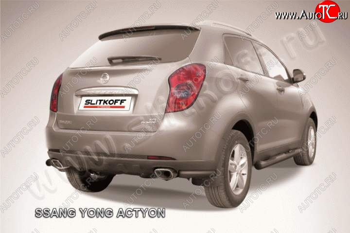4 999 р. Уголки d57 SSANGYONG Actyon дорестайлинг (2010-2013) (Цвет: серебристый)  с доставкой в г. Вологда
