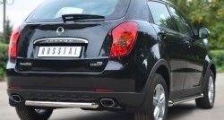 13 449 р. Одинарная защита заднего бампера из трубы диаметром 63 мм SLITKOFF SSANGYONG Actyon дорестайлинг (2010-2013)  с доставкой в г. Вологда. Увеличить фотографию 4