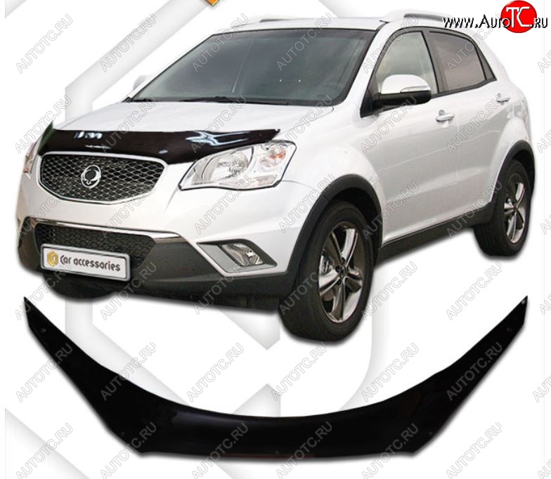 2 159 р. Дефлектора окон CA-Plastic  SSANGYONG Korando  2 (1996-2006) (Шелкография белая, Без хром.молдинга)  с доставкой в г. Вологда