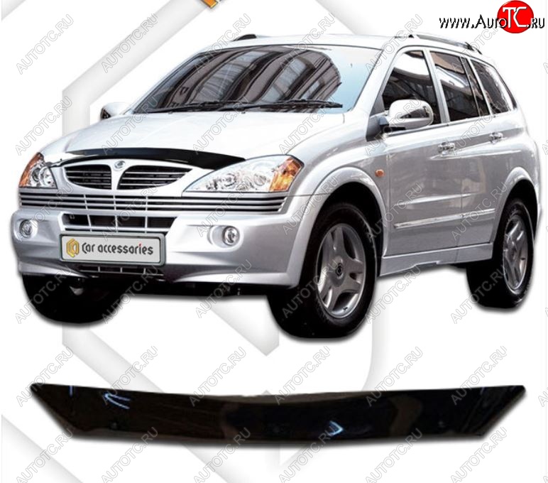 1 999 р. Дефлектор капота CA-Plastic SSANGYONG Kyron дорестайлинг (2005-2007) (серия Classic черный, Без надписи)  с доставкой в г. Вологда