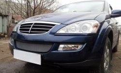 1 539 р. Сетка на бампер Russtal (хром) SSANGYONG Kyron дорестайлинг (2005-2007)  с доставкой в г. Вологда. Увеличить фотографию 3