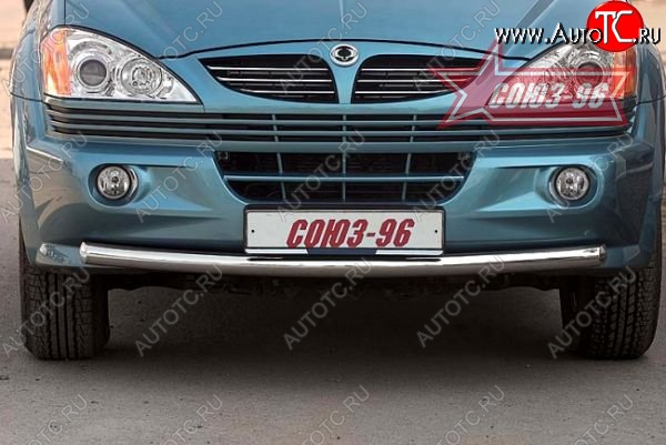 9 989 р. Защита переднего бампера одинарная Souz-96 (d60) SSANGYONG Kyron дорестайлинг (2005-2007)  с доставкой в г. Вологда