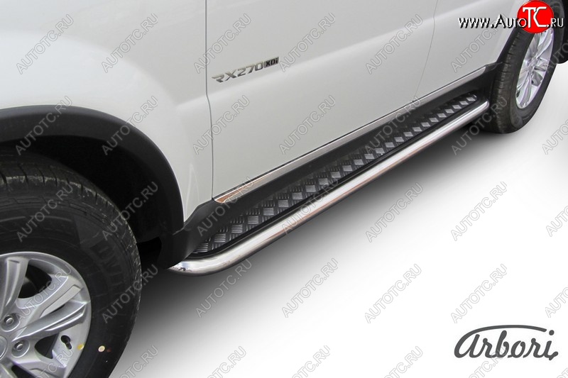 14 291 р. Защита штатных порогов с листом Arbori SSANGYONG Rexton Y290 (2012-2017)  с доставкой в г. Вологда