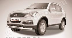 Двойная защита переднего бампера из труб диаметром 76 и 57 мм Slitkoff SSANGYONG Rexton Y290 (2012-2017)