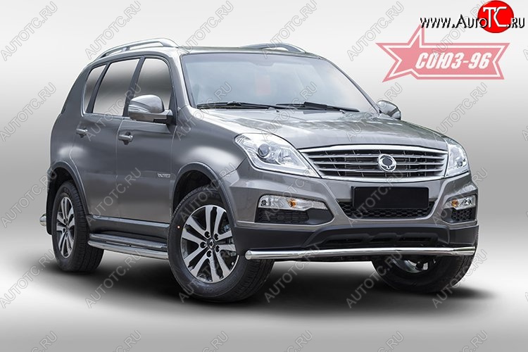 12 914 р. Защита переднего бампера одинарная Souz-96 (d60). SSANGYONG Rexton Y290 (2012-2017)  с доставкой в г. Вологда