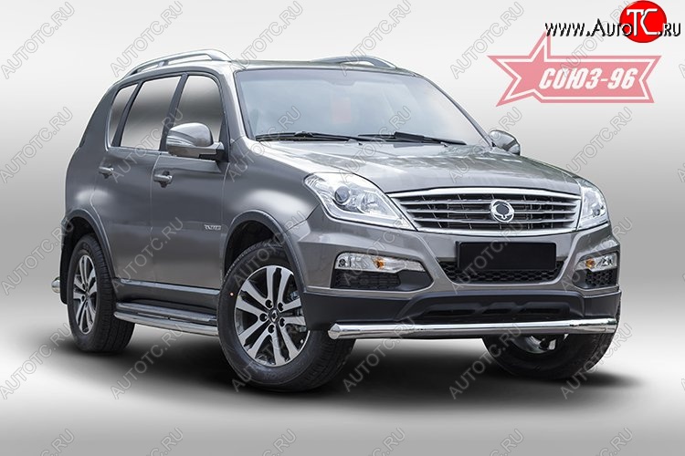 14 669 р. Защита переднего бампера одинарная Souz-96 (d76) SSANGYONG Rexton Y290 (2012-2017)  с доставкой в г. Вологда